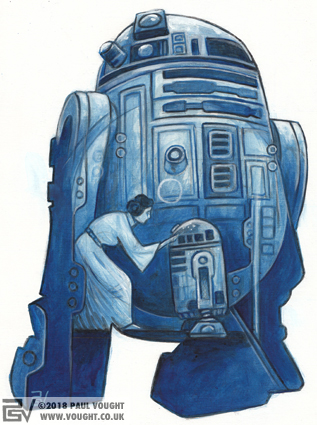 R2-D2 and Princess Leia
